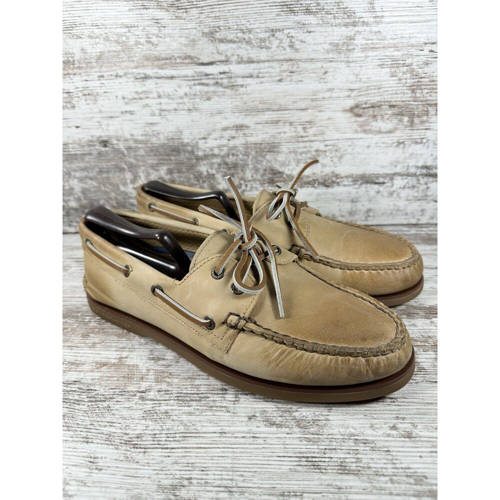 Men's Sperry Gold Cup Tan Leather Boat Shoes Sz 10.5 EUC!